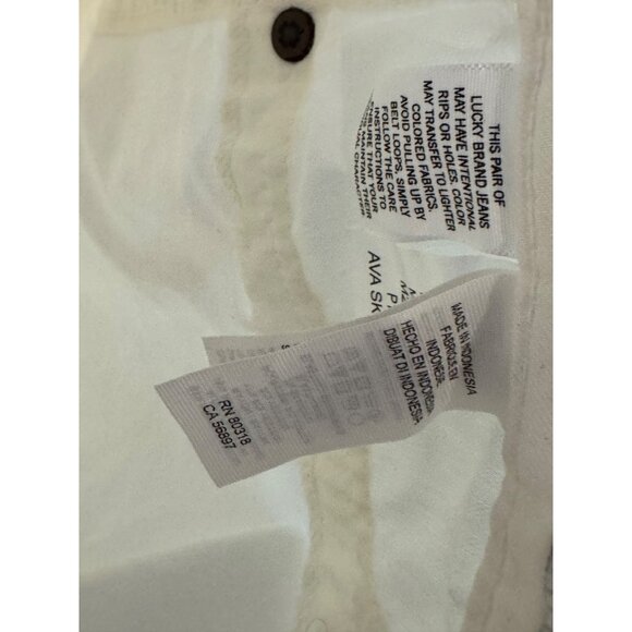 Lucky Brand Womens Ava Skinny Jeans W12/31 White Mid-Rise Denim Cotton Blend - Picture 12 of 12